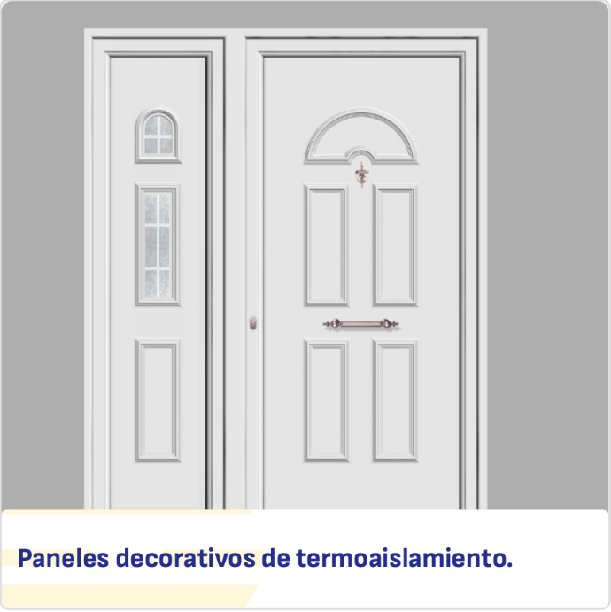 Paneles térmicos decorativos blancos para puertas de entrada