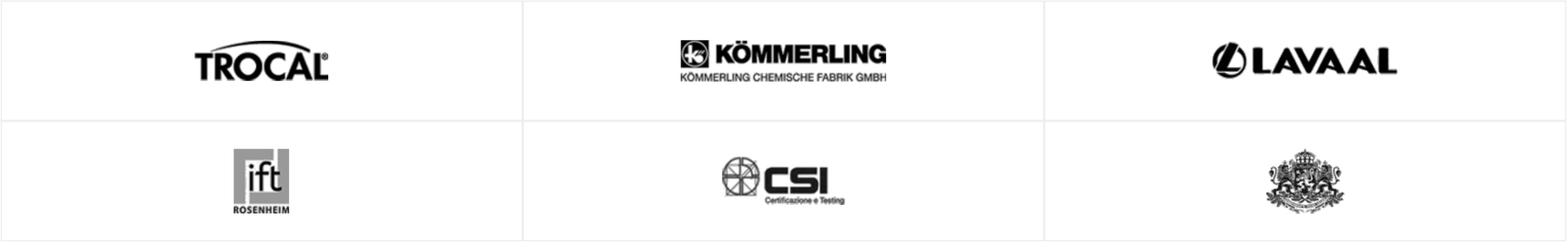 Logo Kömmerling y CSI, proveedores certificados de RACOVI.