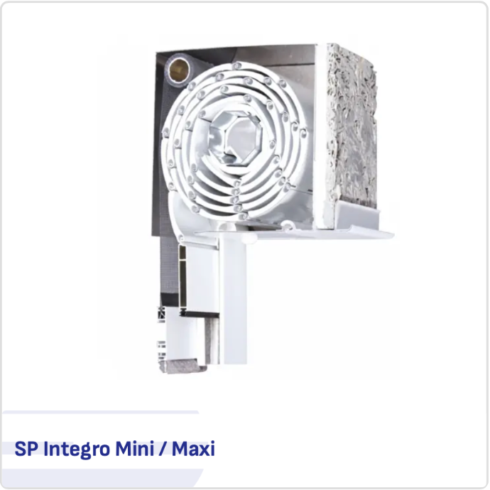 Persiana integrada Integro Mini/Maxi Persiana integrada empotrada modelo Integro Mini/Maxi vista en corte