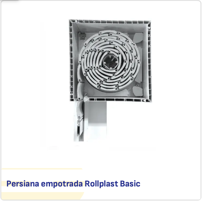 Persiana integrada Rollplast Basic Corte de persiana integrada modelo Rollplast Basic con laminilla de aluminio
