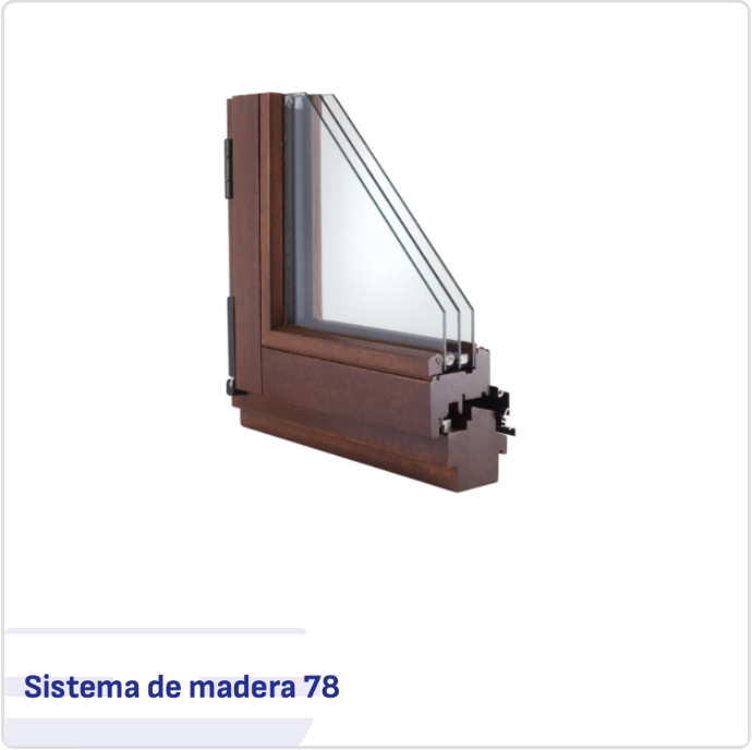 Sección de perfil de ventana de madera laminada de 78 mm con triple