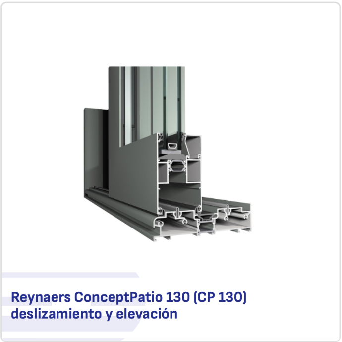 Detalle constructivo de la corredera elevadora de aluminio Reynaers ConceptPatio 130 CP 130