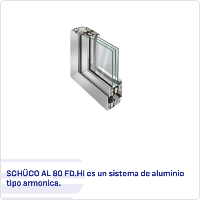 Ventana plegable de aluminio SCHÜCO AL 80 FD.HI tipo acordeón