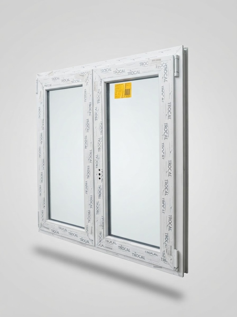 Ventana PVC 2 hojas oscilobatientes (1000 × 1000 mm)