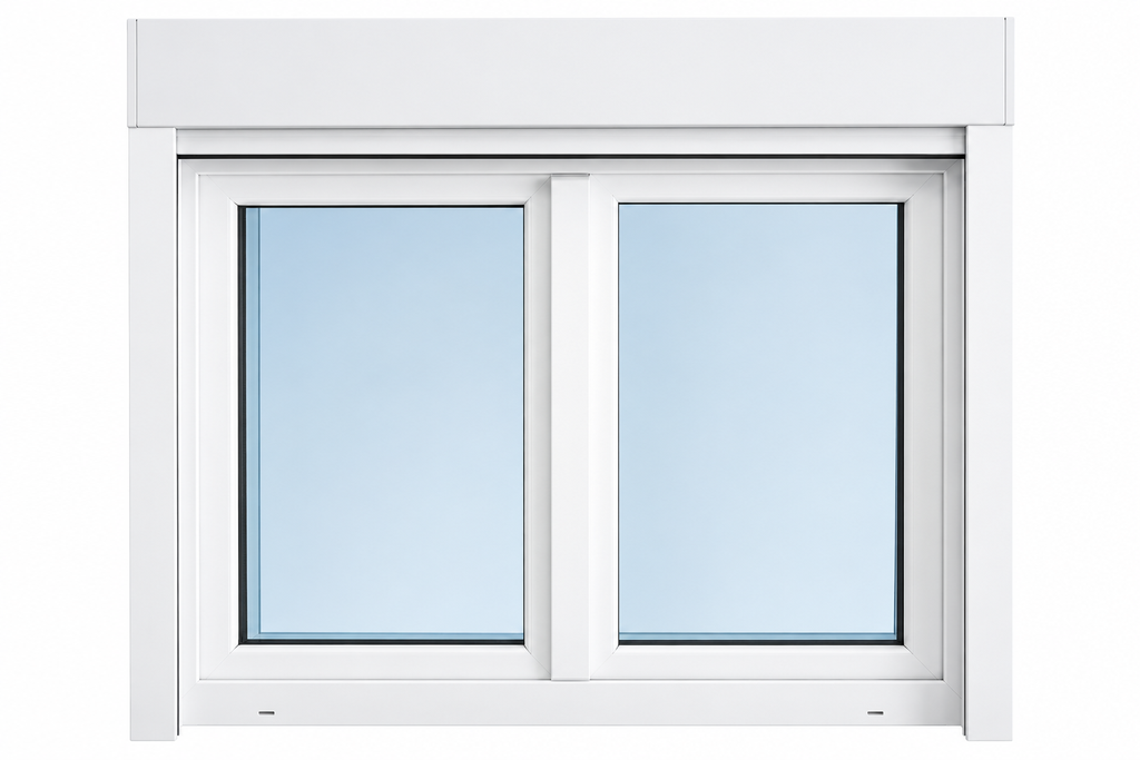 Ventana PVC 2 hojas con persiana (1000 × 1175 mm)