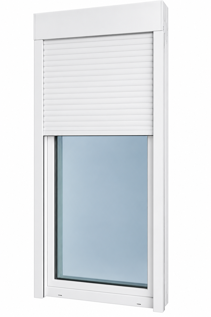 Balconera PVC con persiana (900 × 2205 mm · 1 hoja derecha)